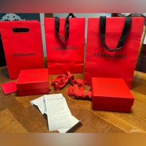 Authentic Ferragamo Boxes, Bags, Envelopes, and Ribbons